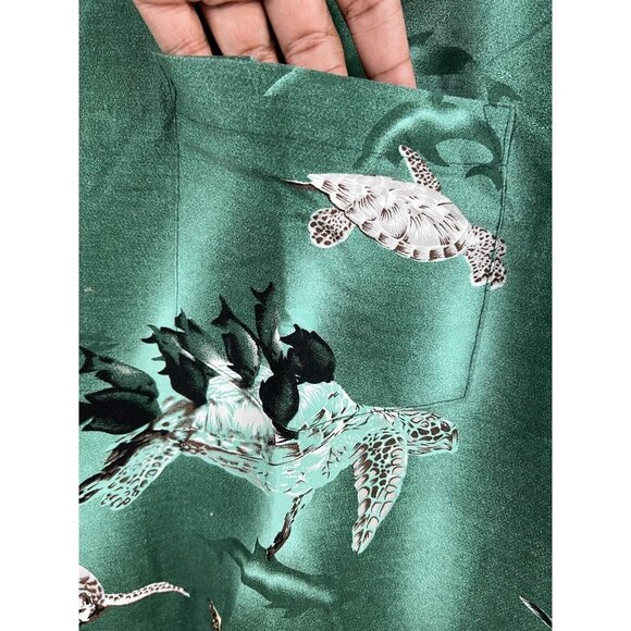 Men Graphic Coral Reef Shirt Button Front XL Tropical Fish Hawaiian 100% Cotton - Picture 6 of 11